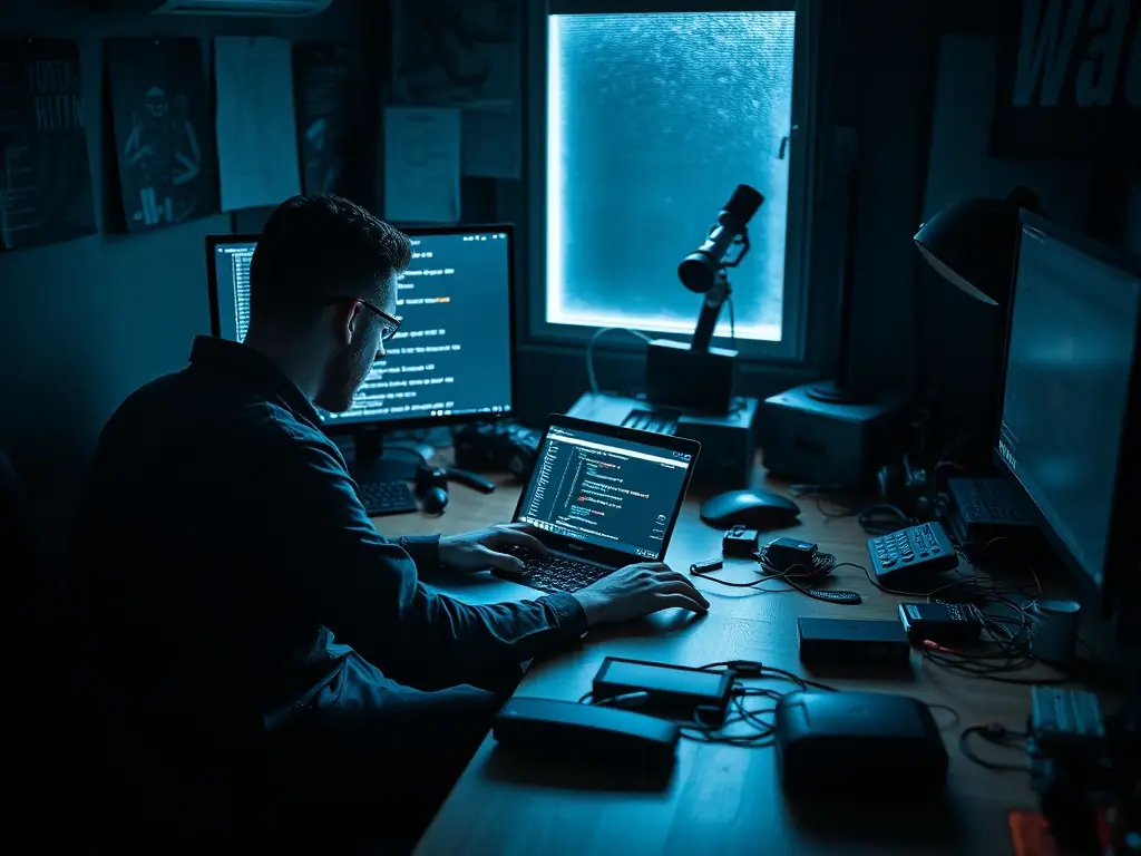 An image depicting a technician working on a computer with website analytics on the screen, representing website maintenance services.